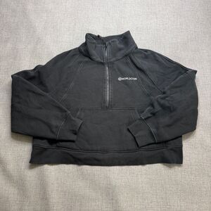 Lululemon Scuba Oversized Funnel-Neck Half Zip Cropped Pullover Black XL/XXL